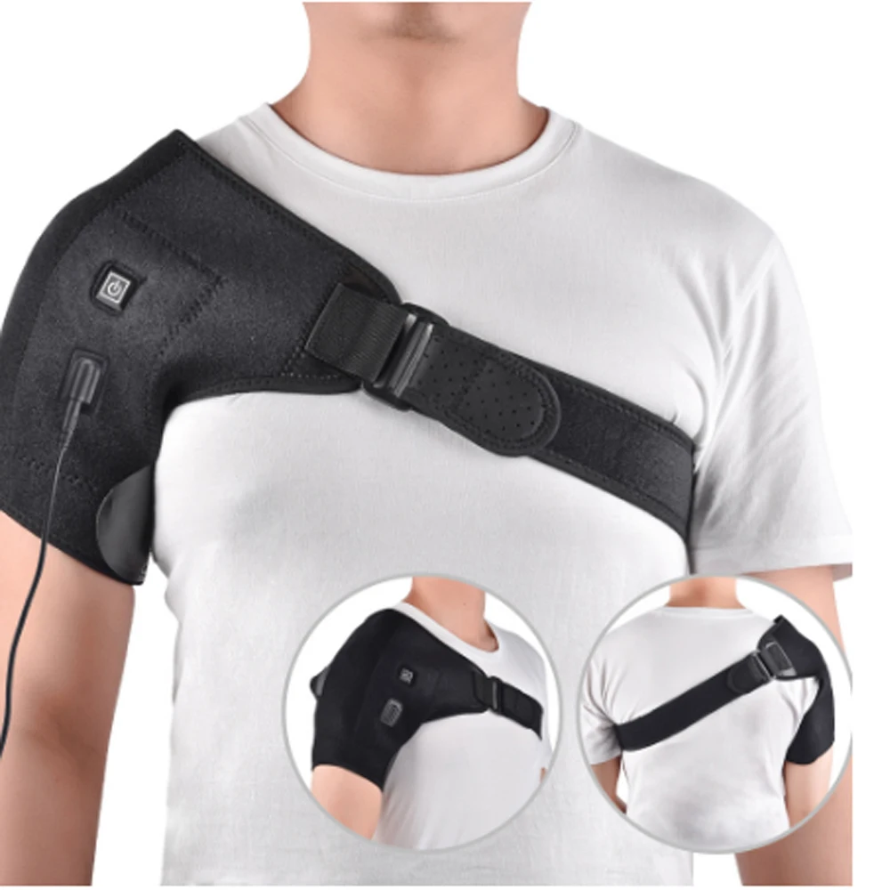 

Электрическая терапия с подогревом, регулируемый плечевой бандаж, поддержка спины, обертка для замороженных плеч, бурсита, тендинита, нагревательная подушка