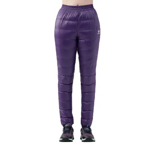 95650woman purple TECTOP Winter Down Pants Men Women Windproof Waterproof Outdoor Camping Pants Lightweight Loose Patchwork Warmdown Pants - Цвет: 95650woman purple