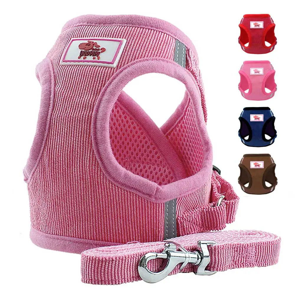 

Adjustable Soft Breathable Puppy Harness and Leash Set Mesh Vest Dog Harness Padded Training Pet Jacket For Small Dogs Chihuahua