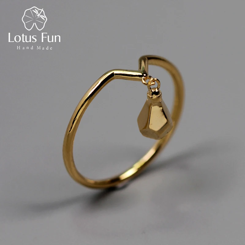 Lotus Fun реальные 925 серебро ручной работы Fine Jewelry минималистский Стиль Творческий Дизайн лампочки кольца для Для женщин
