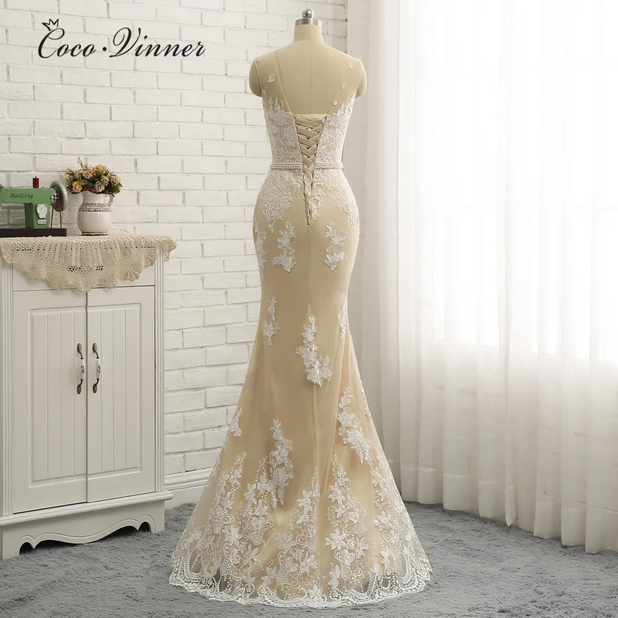 Свадебное платье в арабском стиле со съемным хвостом цвета шампанского vestido de novia