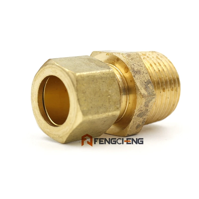 Латунь 1/2 &quotкомпрессия x 1/2&quot Мужской NPT|npt 1|npt malenpt |