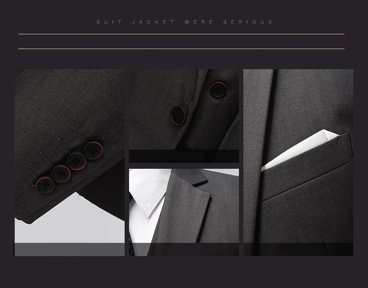Пиджак+ брюки+ жилет) классический мужской костюм s Slim Fit Серый Свадебный костюм для жениха смокинг нежный Для мужчин мужской свадебный костюм M-6XL