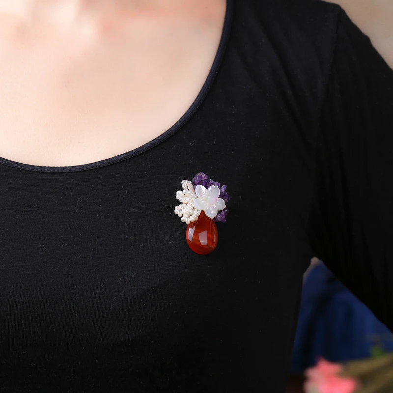 100% ручная работа женская одежда аксессуары кулон Дырокол элегантность брошь