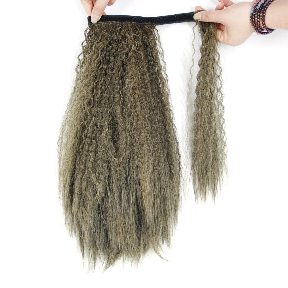 YXCHERISHAIR 1" 150 г чёрный; коричневый хвостики длинные странный прямо Обёрточная бумага вокруг синтетической магические хвостики парики расширения