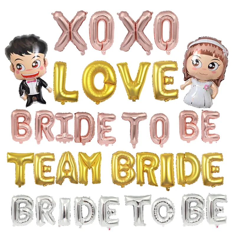 16 дюймовые золотые серебряные розовые невеста TO BE XOXO LOVE BABY TEAM BRIDE надпись