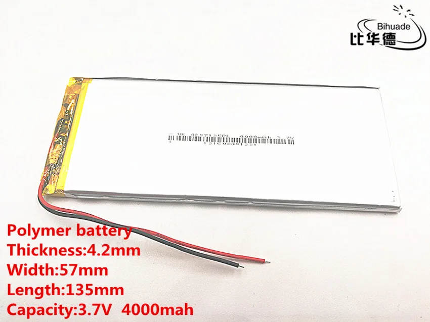 1pcs/lot Good Qulity 3.7V 4000mAH 4257135 Polymer lithium ion / Li-ion battery for TOY POWER BANK GPS mp3 mp4 | Электроника