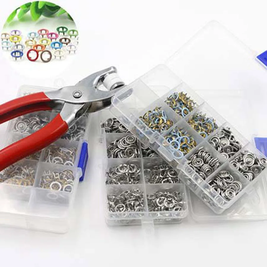 100 комплектов в коробке 9 5 мм Металлические Блестящие пуговицы-гвоздики полые