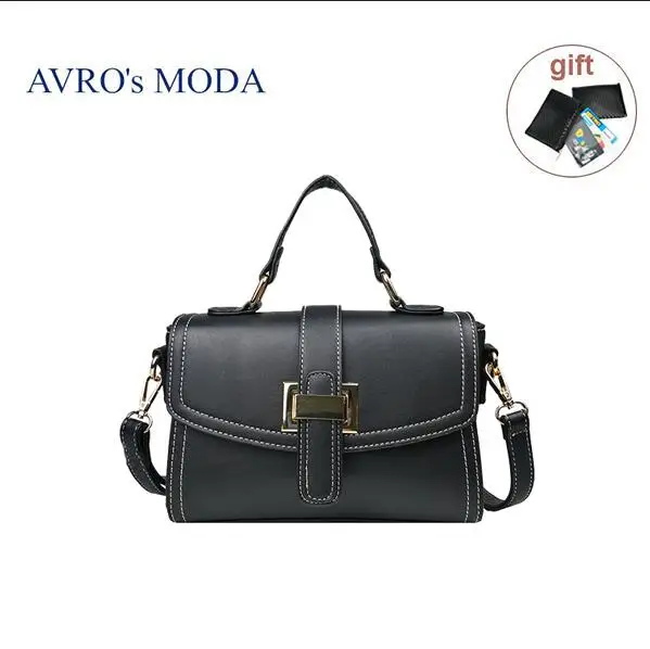 Бренд AVRO MODA, сумки-шопперы для женщин из искусственной кожи, дизайнерские женские сумки через плечо, женские сумки-мессенджеры в стиле ретро - Цвет: black bag