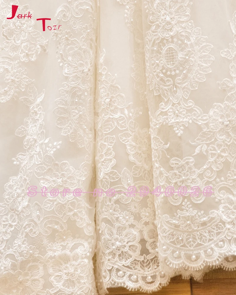 Jark Tozr Vestidos De Noiva лодка средства ухода за кожей Шеи с открытыми плечами Белый Тюль