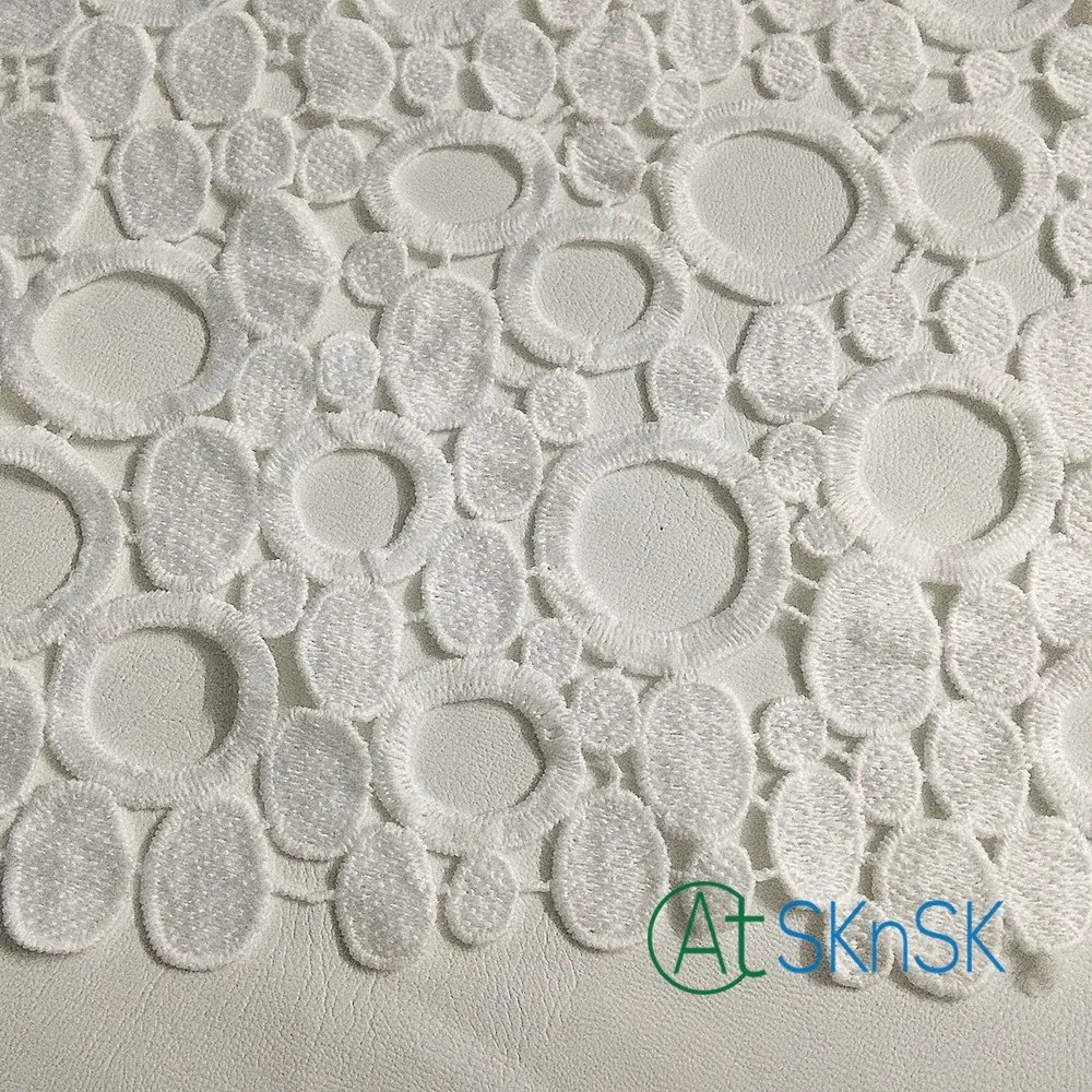 

50yards/lot Wholesale Lace Embroidery White Lace Fabric Circle Water Soluble DIY handmade accessories For Women Dress DHL