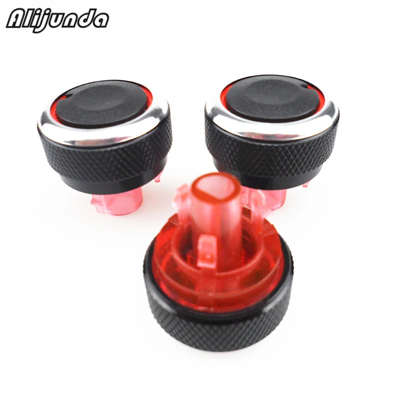 

3Pcs/Set Aluminum alloy Air Conditioning Knob For Peugeot 307 Car Air Conditioning Heat Control Switch Knob For Citroen Triomp