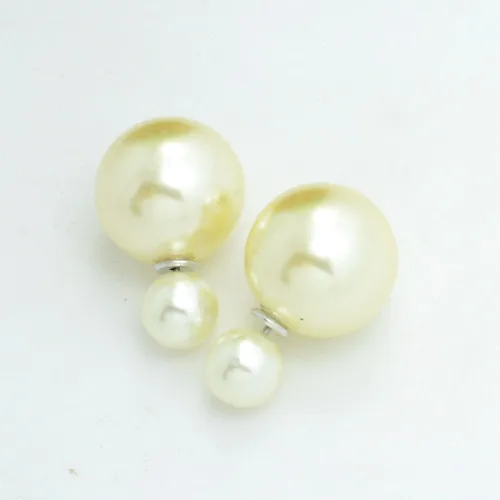 Женские серьги-гвоздики с жемчугом двухсторонние матовые Серьги разных цветов