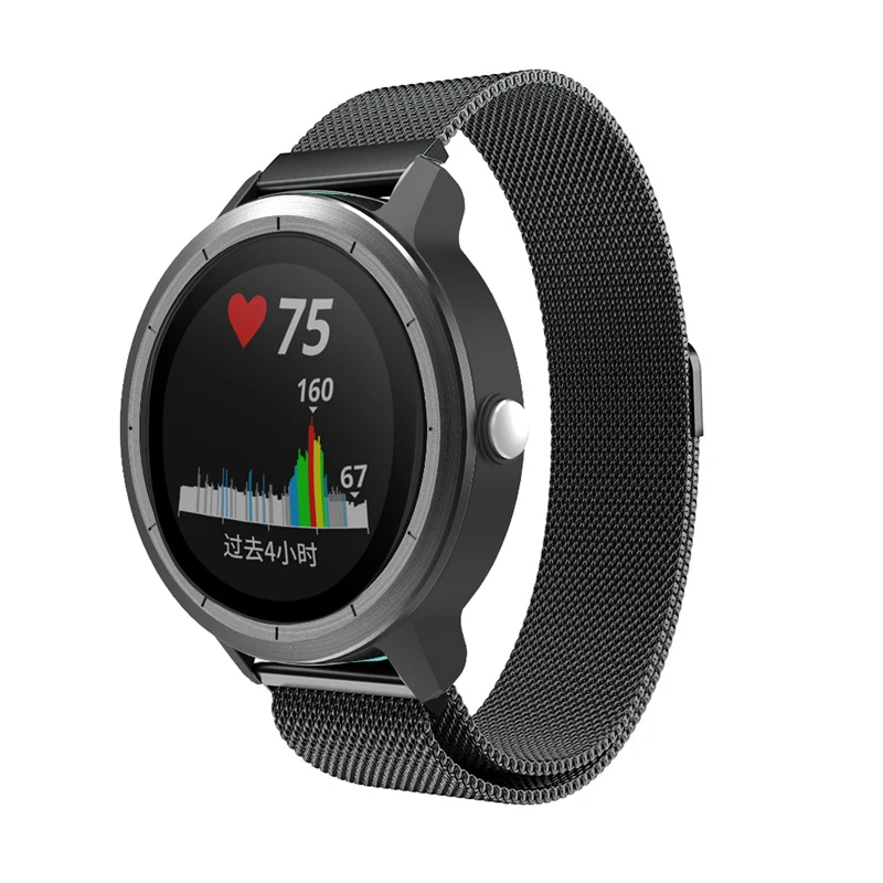 Магнитный 20 мм металлический ремешок из нержавеющей стали для Garmin Vivoactive3 3 Vivomove HR, умный Браслет для Forerunner 645, ремешок для браслета