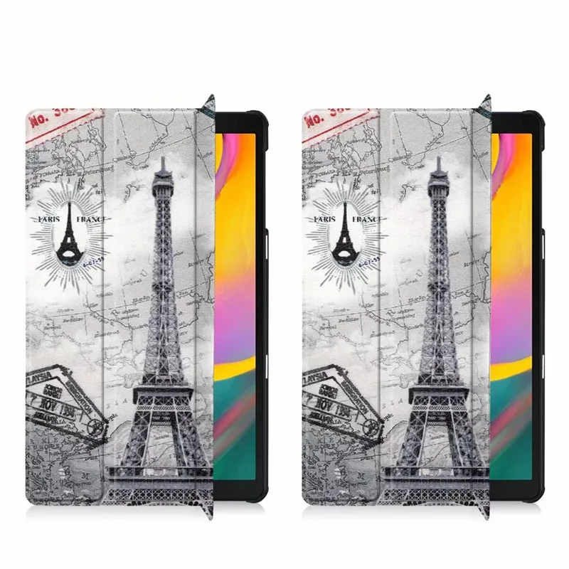 Ультратонкий чехол для samsung Galaxy Tab A 10,1 SM-T510 SM-T515 T510 T515, умный чехол-книжка из искусственной кожи, чехол для планшета+ пленка+ ручка