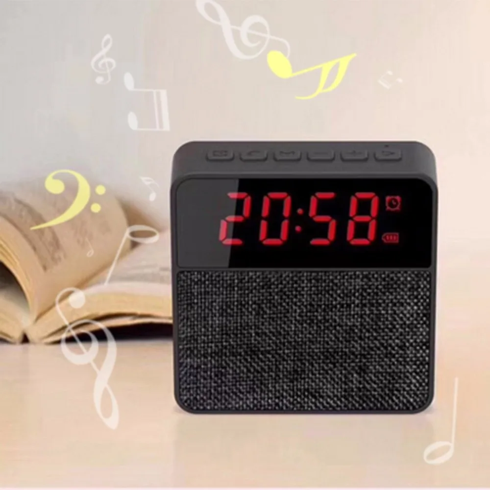 Беспроводной Bluetooth динамик светодиодный Будильник громкой связи Поддержка TF