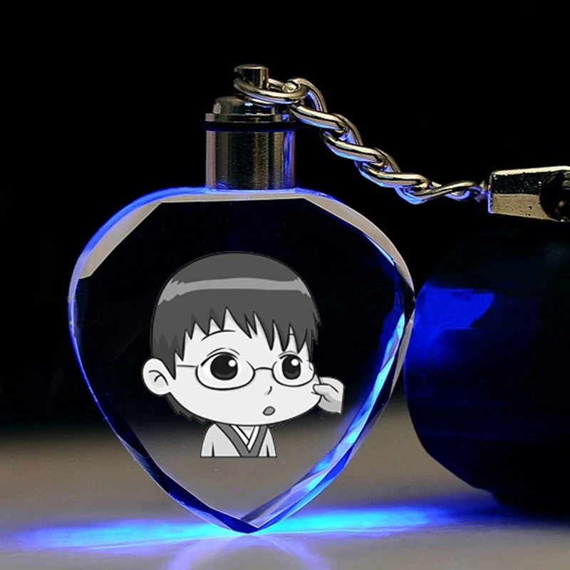 IVYYE Gintama светодиодный брелок в форме сердца с фигуркой из аниме кристальная