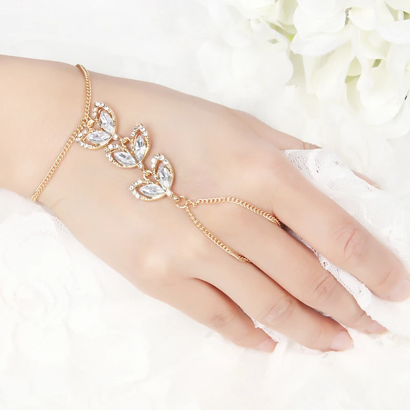 Браслет MOULANFA модный браслет с подвеской на руку цепочка палец кристаллом в виде