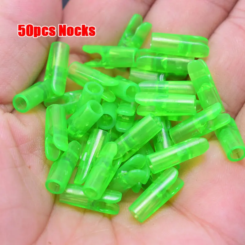Green 24 шт., для охоты, стрельбы из лука, алюминиевая булавка для ID 4,2 мм, 6,2 мм, карбоновый вал для стрел, сделай сам+ болты для стрел, булавка, размер L, стрелка Nock - Цвет: Green