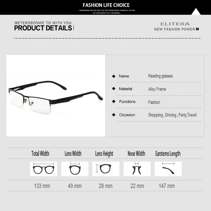 ELITERA новые высококачественные легкие удобные растягивающиеся очки для чтения
