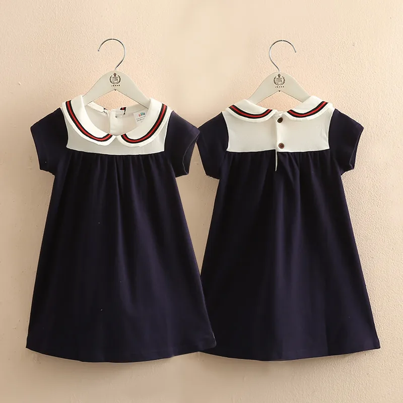 Детское платье с кукольным воротником Новинка лета 2019 детская одежда для девочек