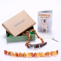 raw baltic amber flea and tick collar with adjustable leather strap for dogs and cats lab tested