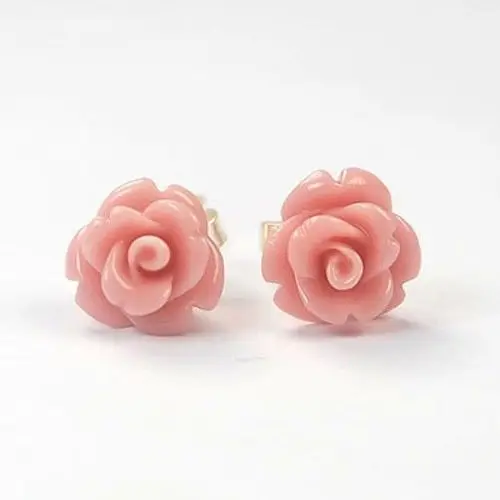 Wholesale price 16new ^^^^Candy powder Rose Flower 925 Sterling A Stud Earrings | Украшения и аксессуары