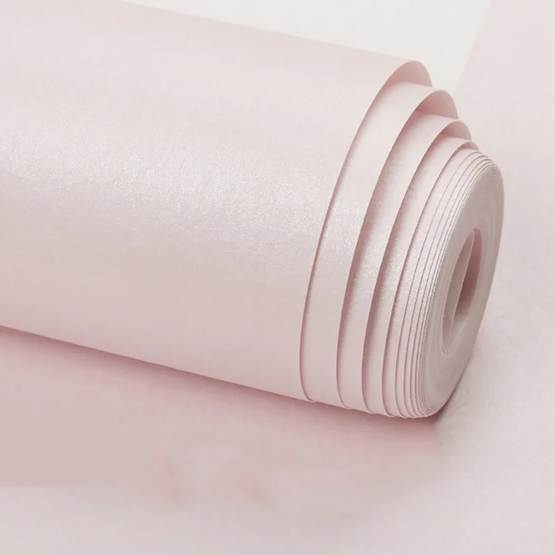 Современная Настенная бумага домашний декор однотонная розовая шелковая