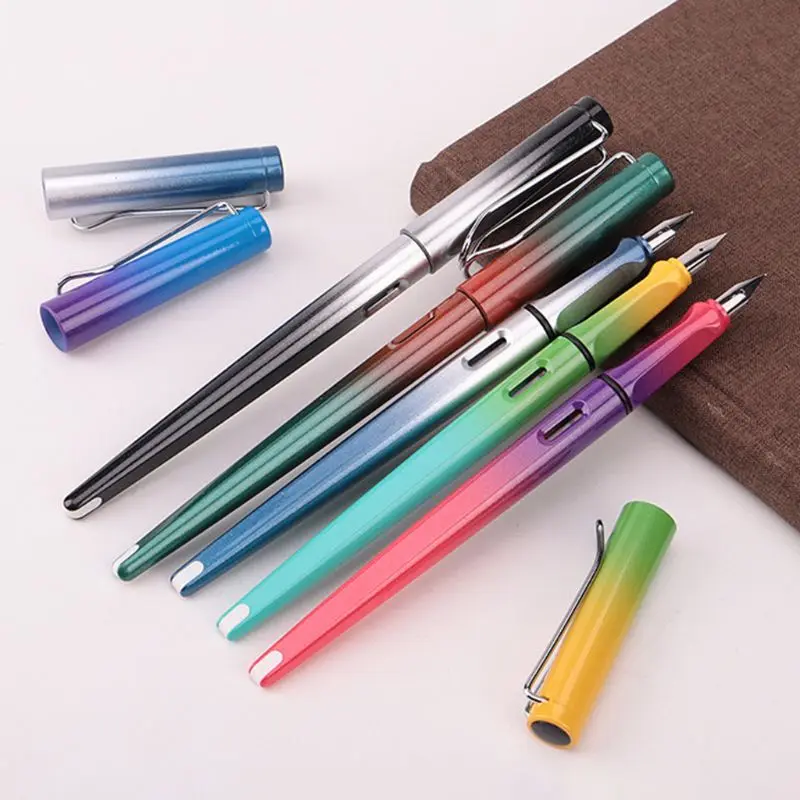 Colorful Gradient Fountain Pen Business Student Popular 0.38 mm Extra Fine Nib Calligraphy Office Supply Writing Tool | Канцтовары для
