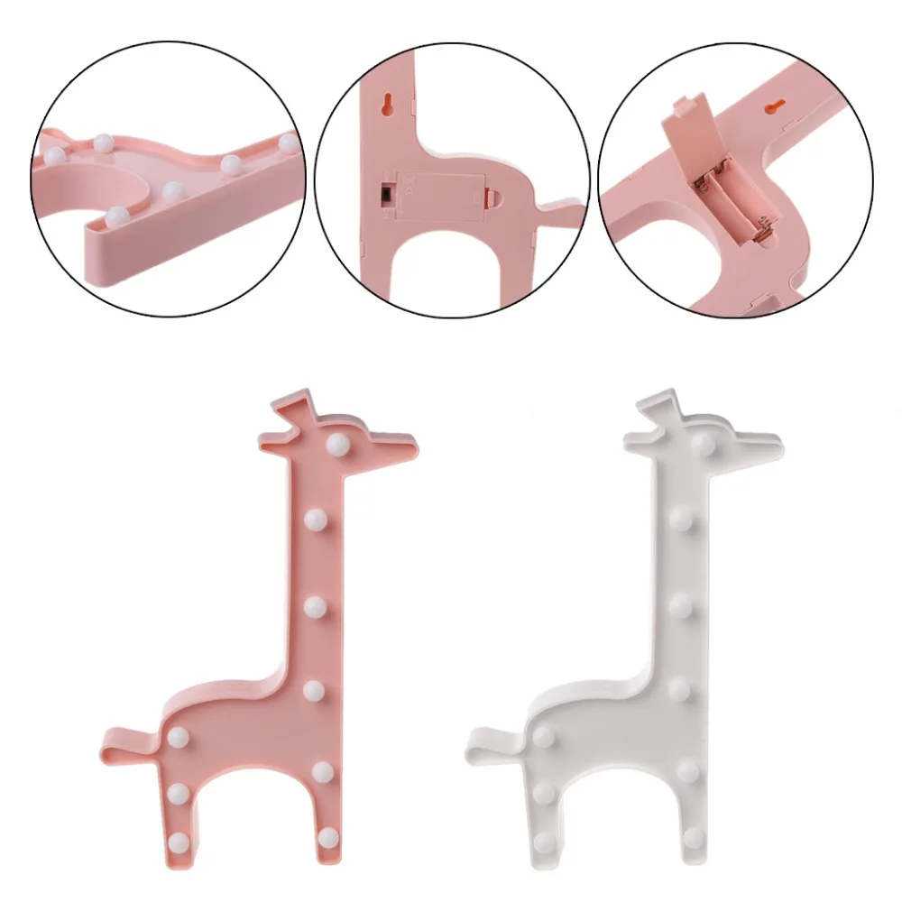 3D Настольная лампа с изображением жирафа 9 светодиодных ламп на батарейках