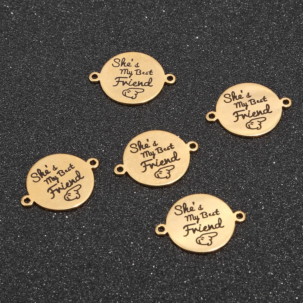 New 3pcs/lot Stainless Steel Links Connector Golden Jewelry Charm