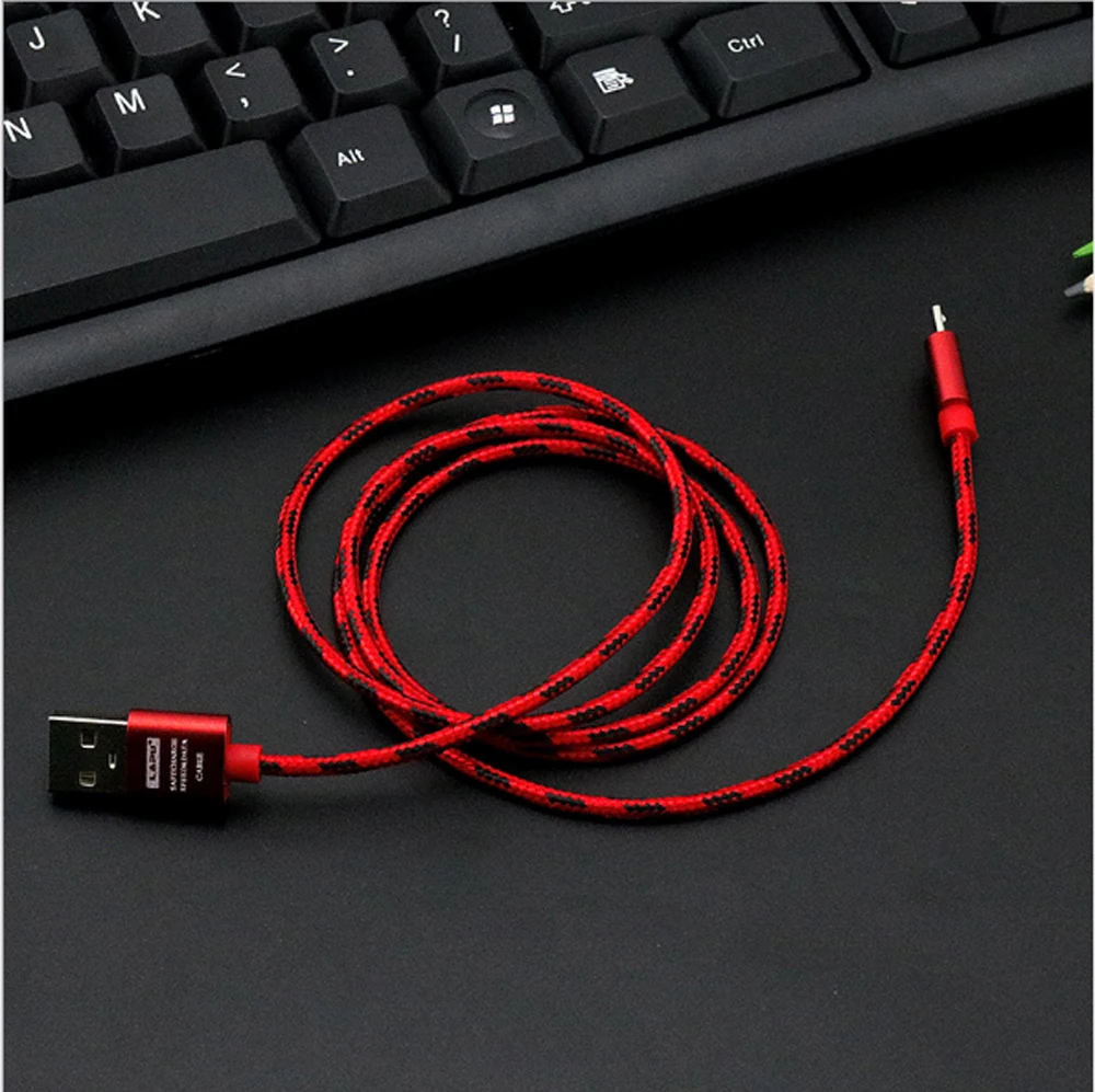 10 шт. Micro USB кабель для быстрой зарядки Tiger нейлоновый Плетеный зарядный 1 м дата