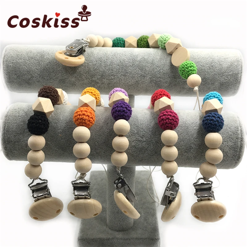 6 шт./лот деревянный Прорезыватель для зубов кормления бусины вязания крючком