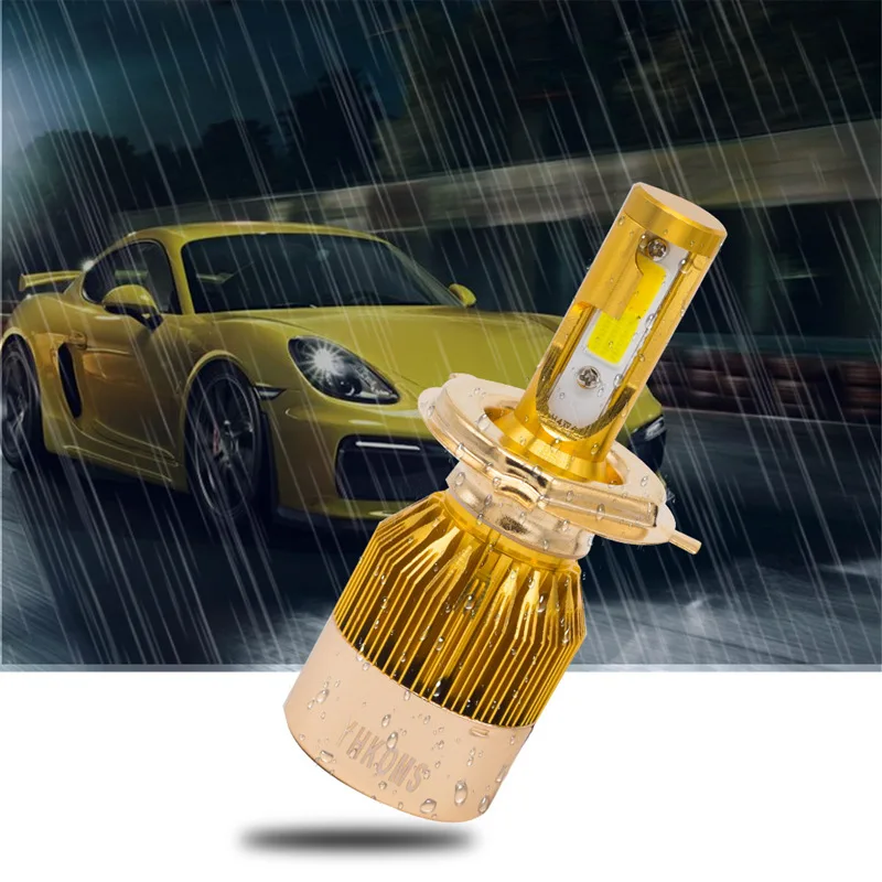 Yhkoms фар автомобиля H4 LED H7 светодиодные лампы 3000 К 6000 К H1 H3 H8 H11 9005 HB3 9006 HB4 880 881 H27 LED двойной Цвет цвет: желтый, белый свет