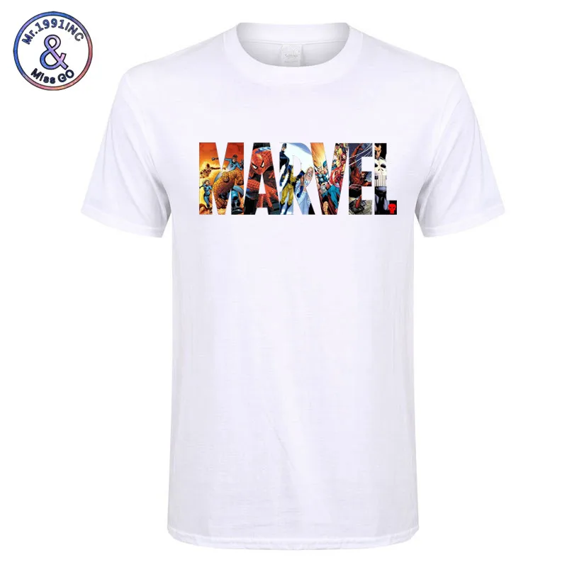 Новая модная футболка Marvel мужская и женская с принтом супергероя Марвел летняя