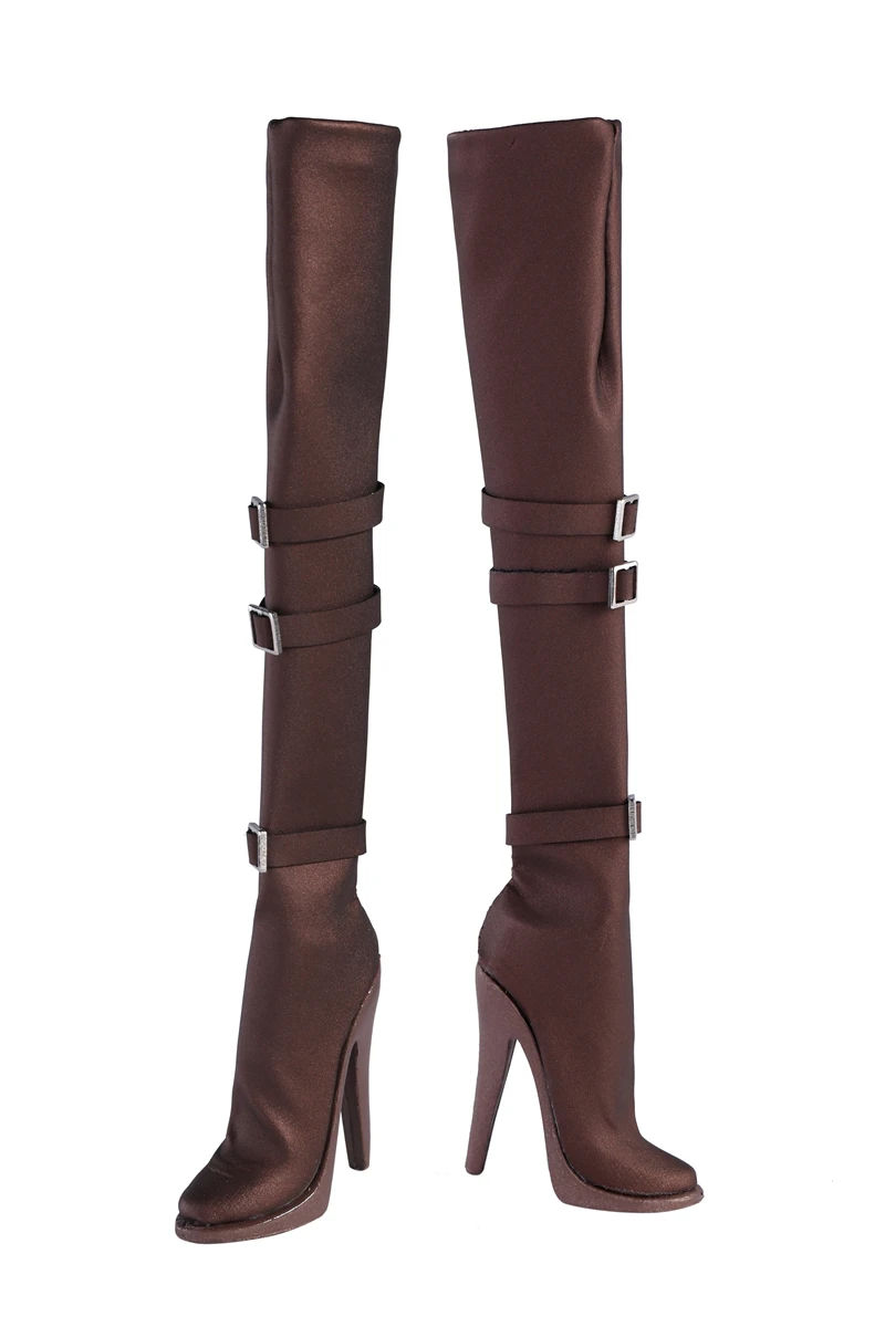 1/6 масштабная женская модель на войлоке туфли из искусственной кожи высоком