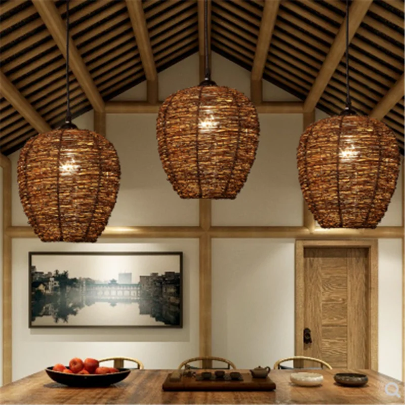 Ручная люстра из ротанга творческая личность B& B ИНН светильник Zen чайная комната ретро люстра ZP4201349