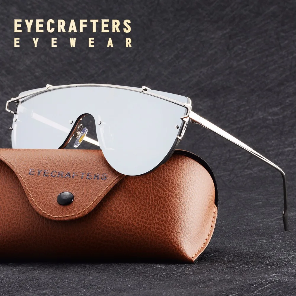 Eyecrafters ретро модные брендовые дизайнерские цельные Солнцезащитные очки женские