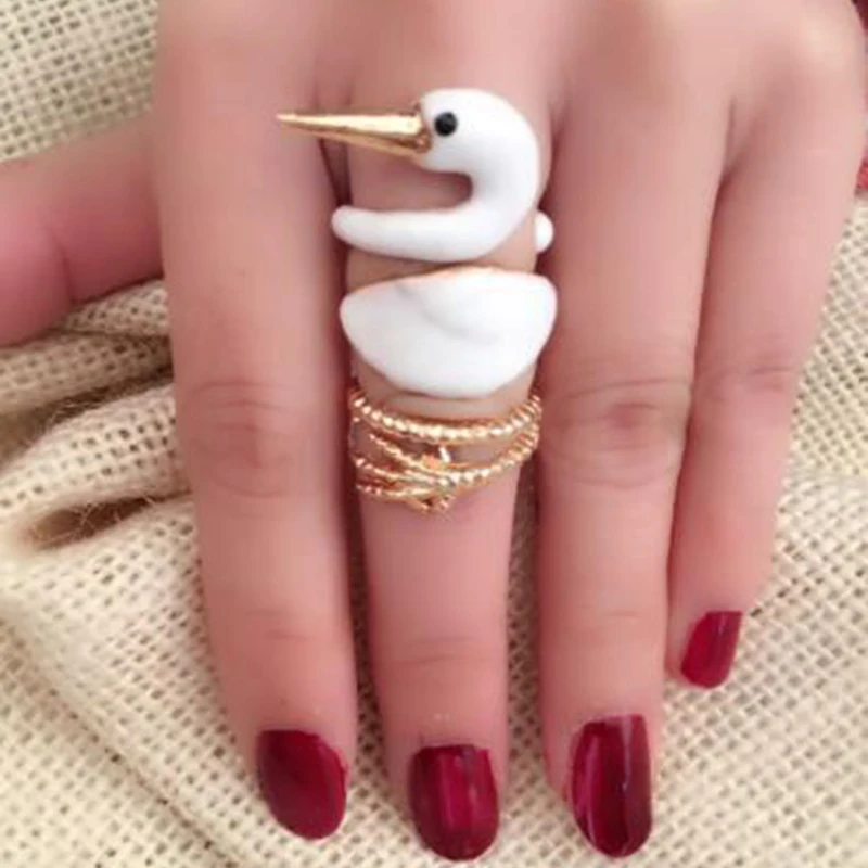 Панк животное кольцо для женщин девочек регулируемые Смешные панда Собака Тигр