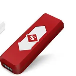 red 1 шт. ветрозащитная беспламенная креативная перезаряжаемая USB электрическая зарядка прикуриватель бездымные зажигалки X - Цвет: red