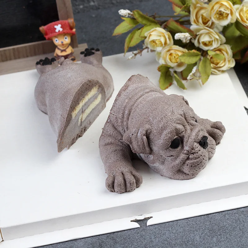 3D Shar Pei Dog Silicone форма для выпечки пуддинг мороженое мусс инструменты