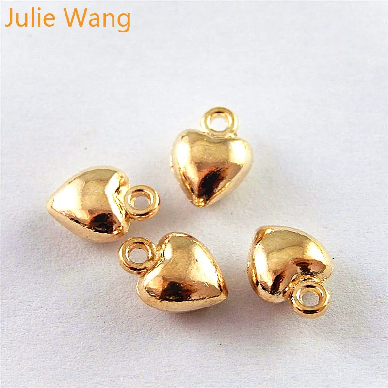 10-50 шт. KC золотого цвета модные маленькие бусины в форме сердца для подвесок