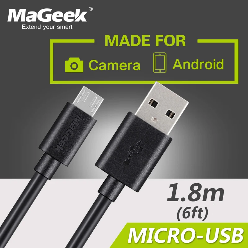 MaGeek сверхдлинный кабель Micro USB премиум класса 1 8 м/6 футов высокоскоростные кабели