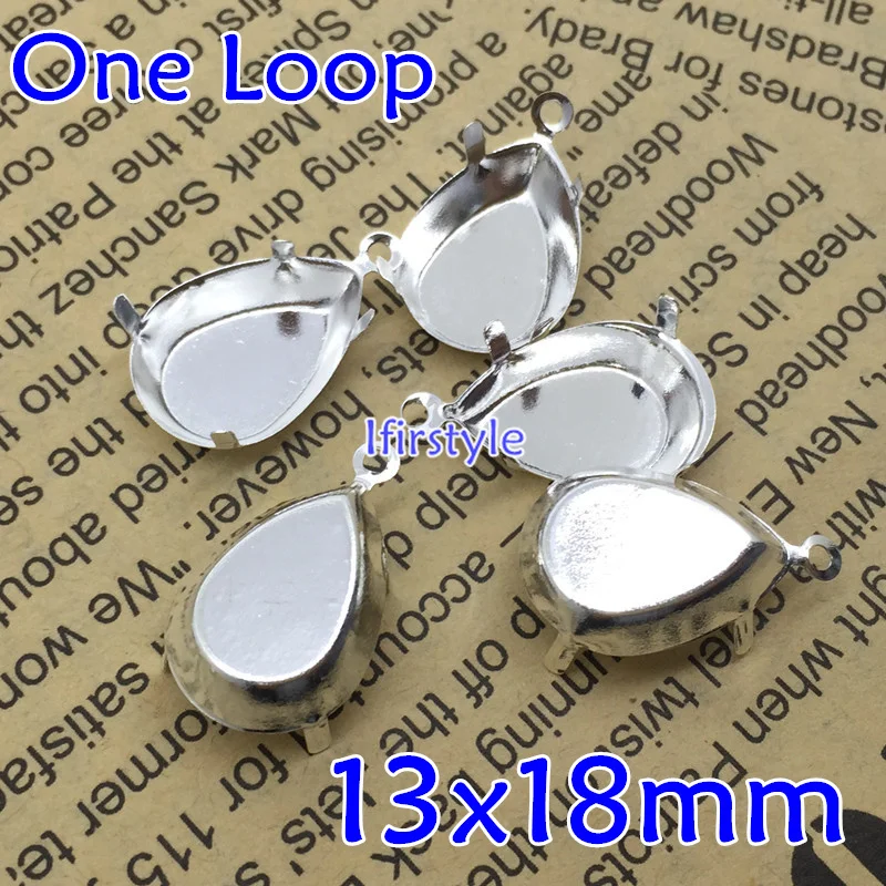 100 шт одна петля Серебряная цветная слеза форма металлический коготь Размер 10x14