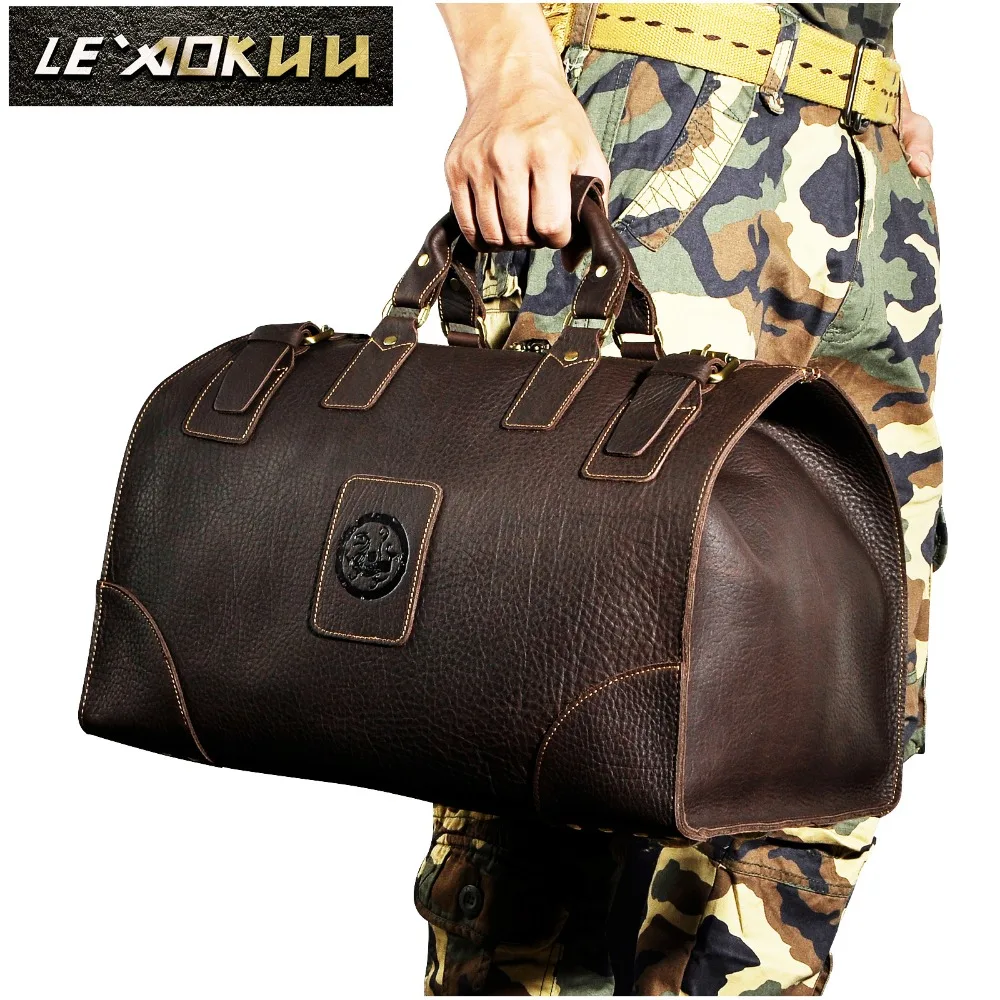 

Crazy horse leather Man Large Capacity Retro Design Travel Luggage bag Duffle Bag Male Fashion Suitcase Tote Handbag 8151