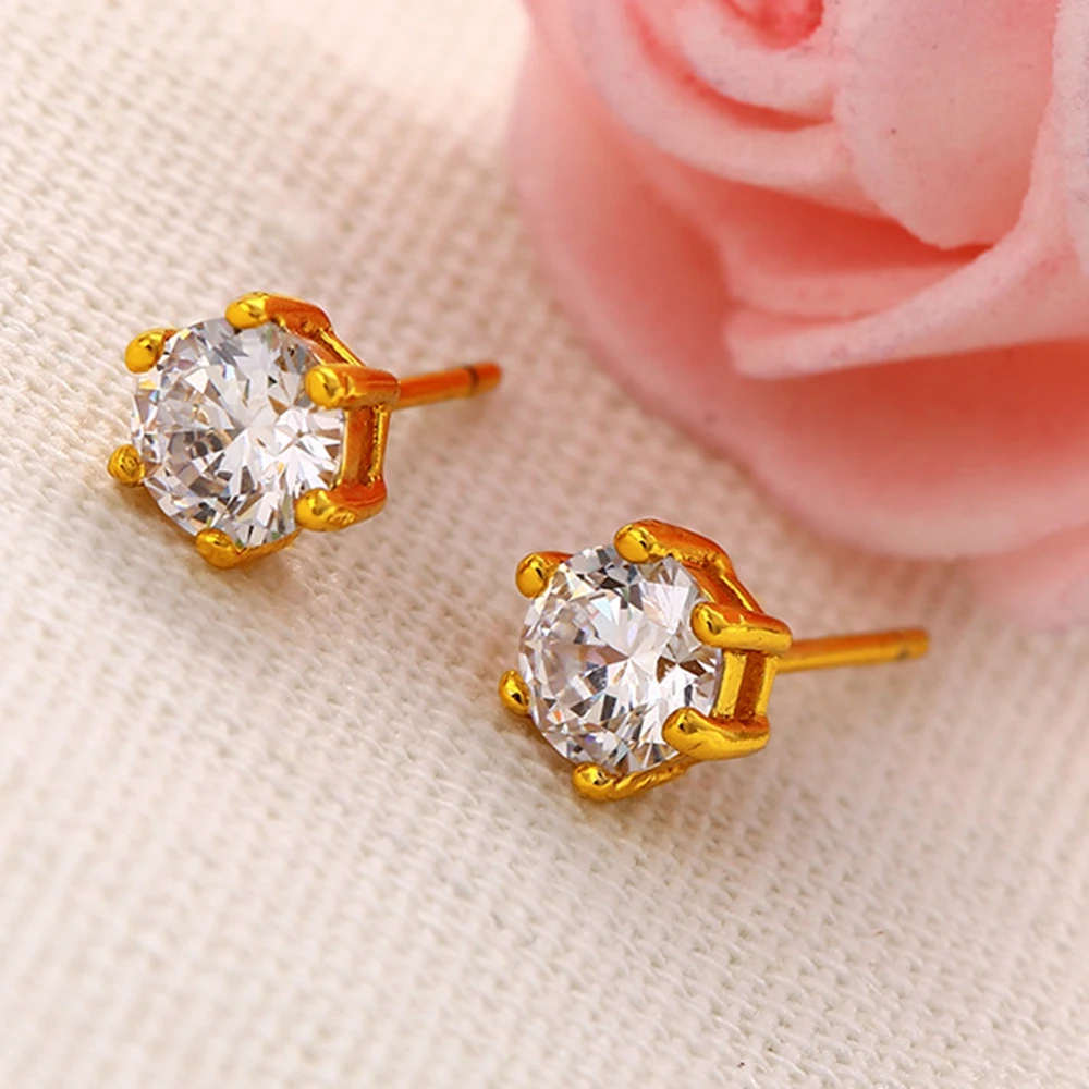 Серьги гвоздики с фианитами 2 пары|stud earrings|children stud earringsearrings baby |