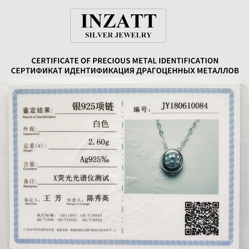 INZATT Трендовое 925 пробы Серебряное ожерелье с кристаллами для женщин круглый Bohe летняя Модная бижутерия Свадебный милый подарок