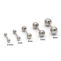 se02 titanium screw back round ball stud earrings for women men 316l stainless steel earring good quality jewelry