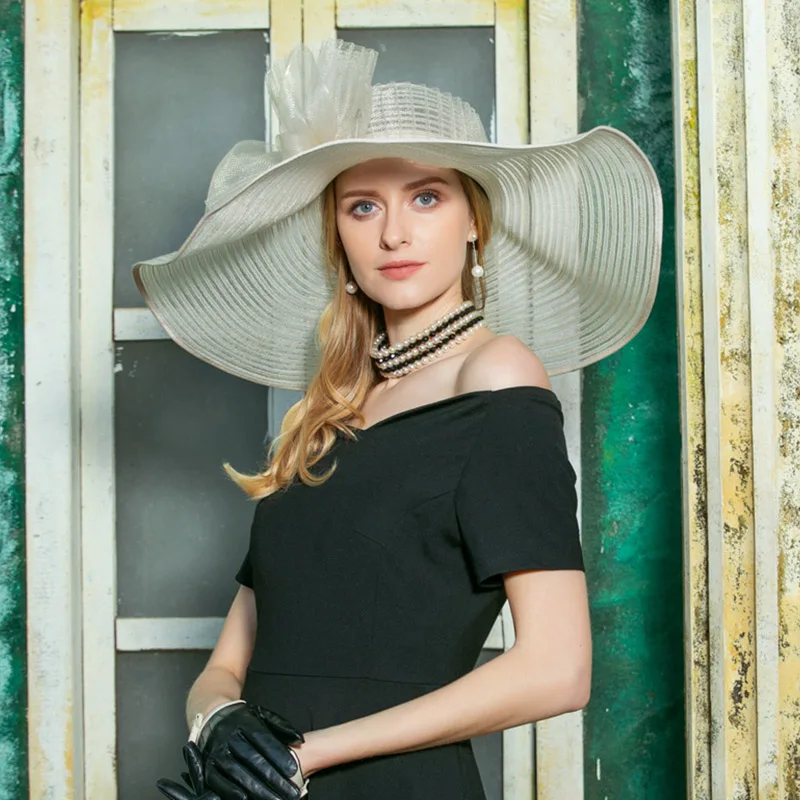 Женская винтажная шляпа FS с бантом и большими полями | Аксессуары для одежды
