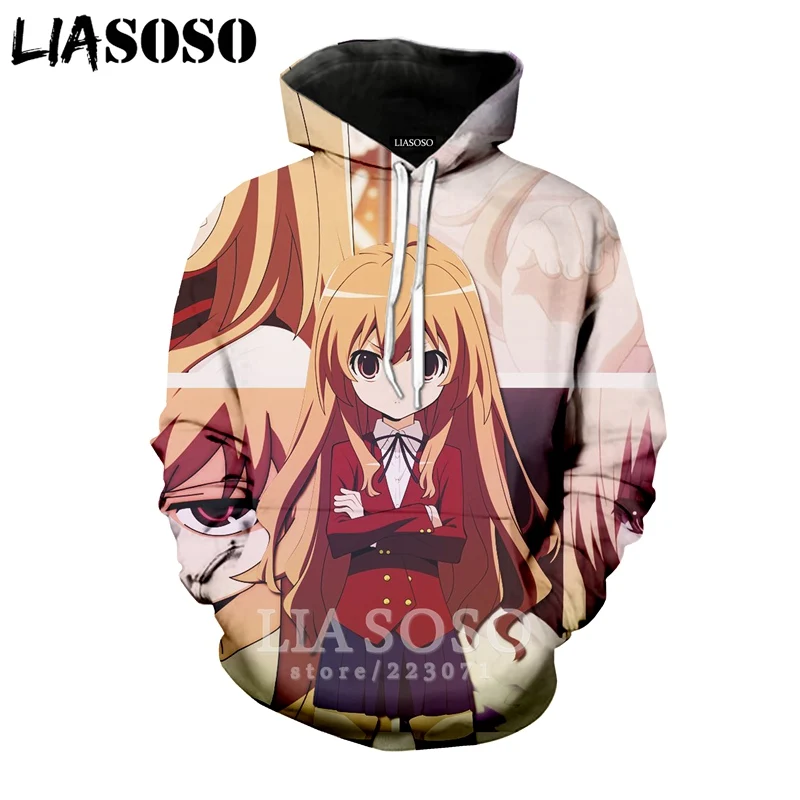 LIASOSO зимняя Новинка мужская и женская модная толстовка 3D принт аниме Toradora с